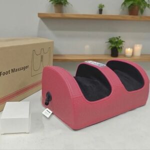 Electric Foot Massager – Black & Red, with Heating & Deep Kneading